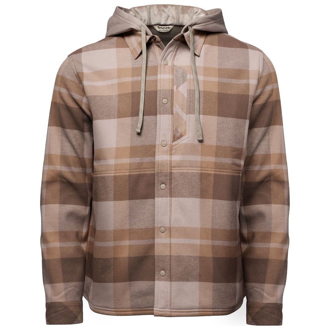 Simms Men's Coldweather Hooded Shacket, Fitzgerald Plaid: Dolomite