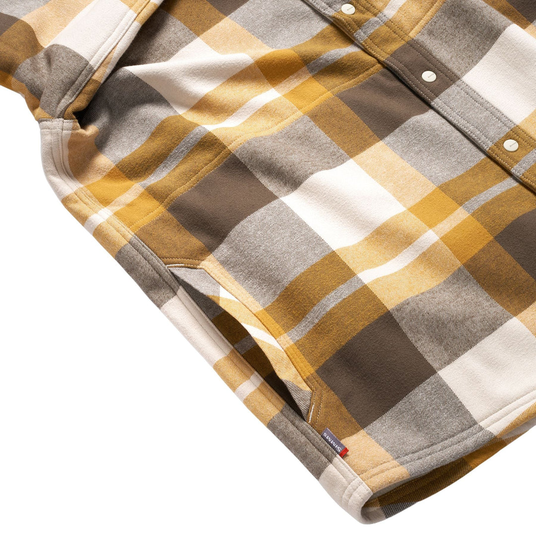 Simms Men's Coldweather Hooded Shacket, Fitzgerald Plaid: Hickory, view 6