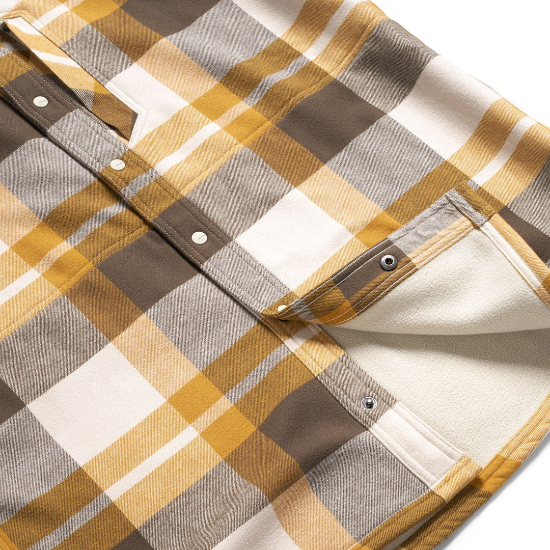 Simms Men's Coldweather Hooded Shacket, Fitzgerald Plaid: Hickory, view 7