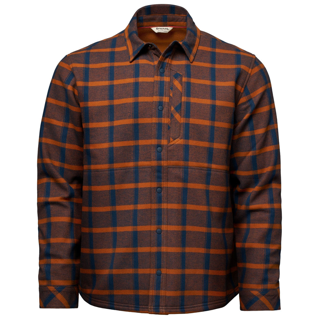 Simms Men's Coldweather Shacket, Ellington Plaid: Stone Fly