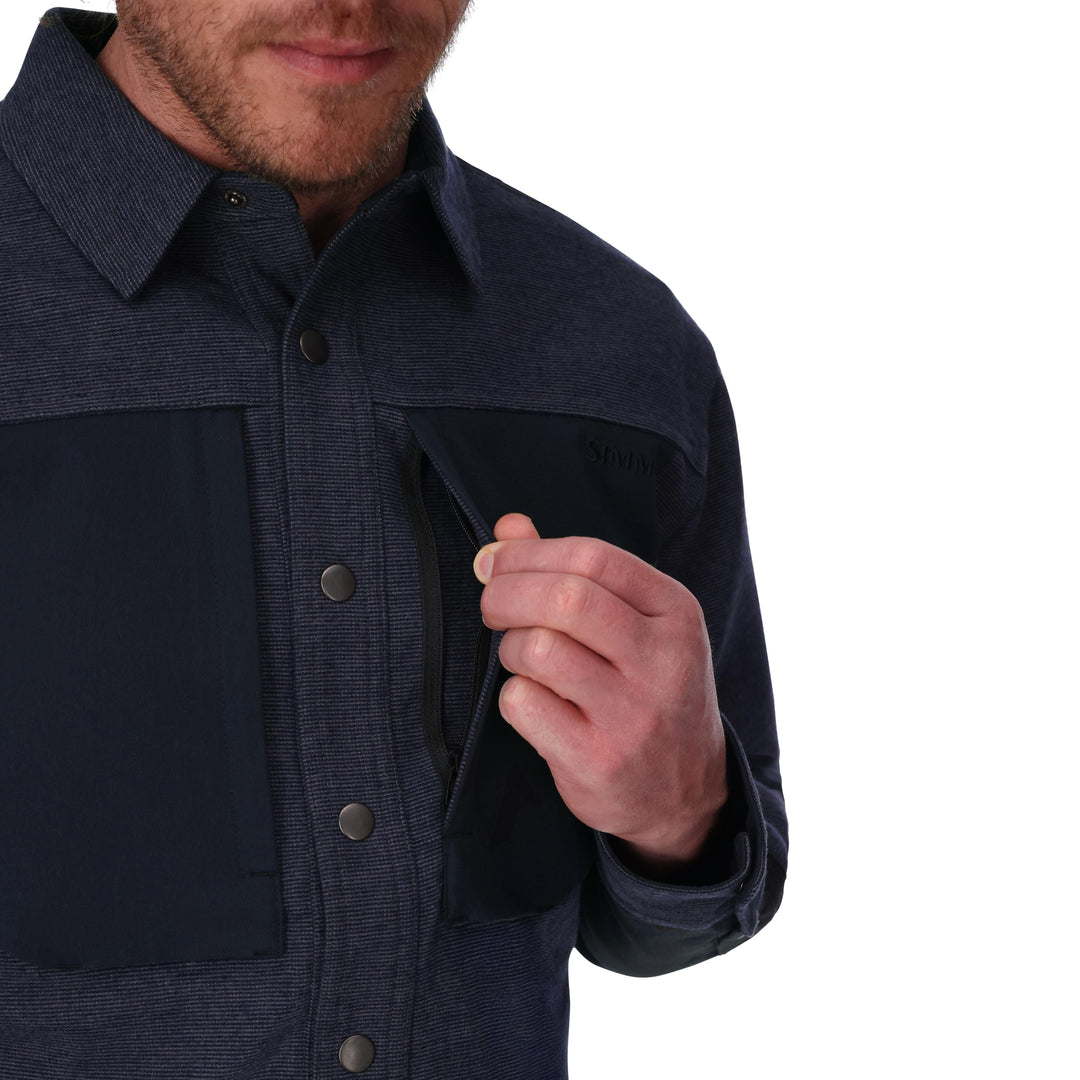 Simms Men's Confluence Overshirt, Slate, view 4