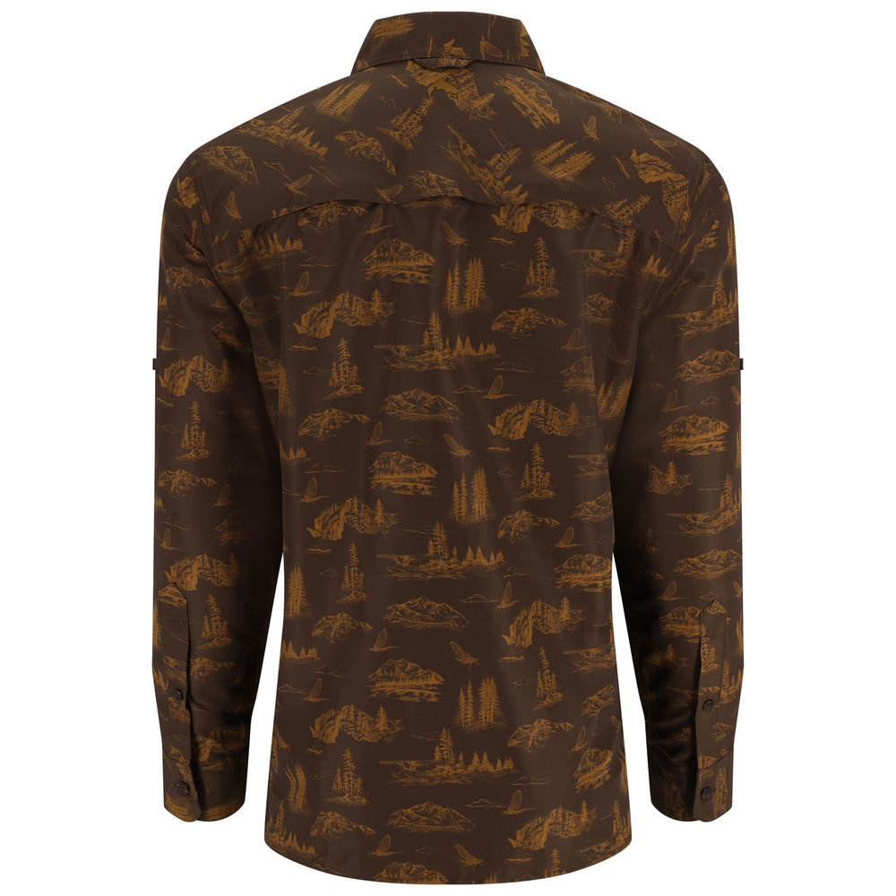 Simms Men's Guide Shirt, Hickory Mayfly Print, view 2