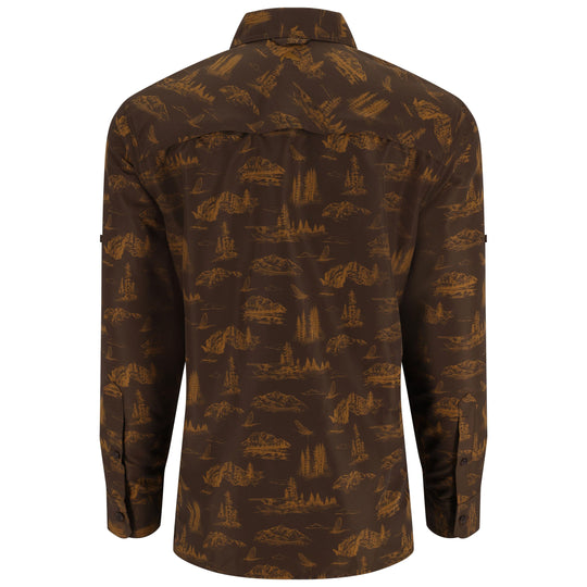 Simms Men's Guide Shirt, Hickory Mayfly Print, view 2