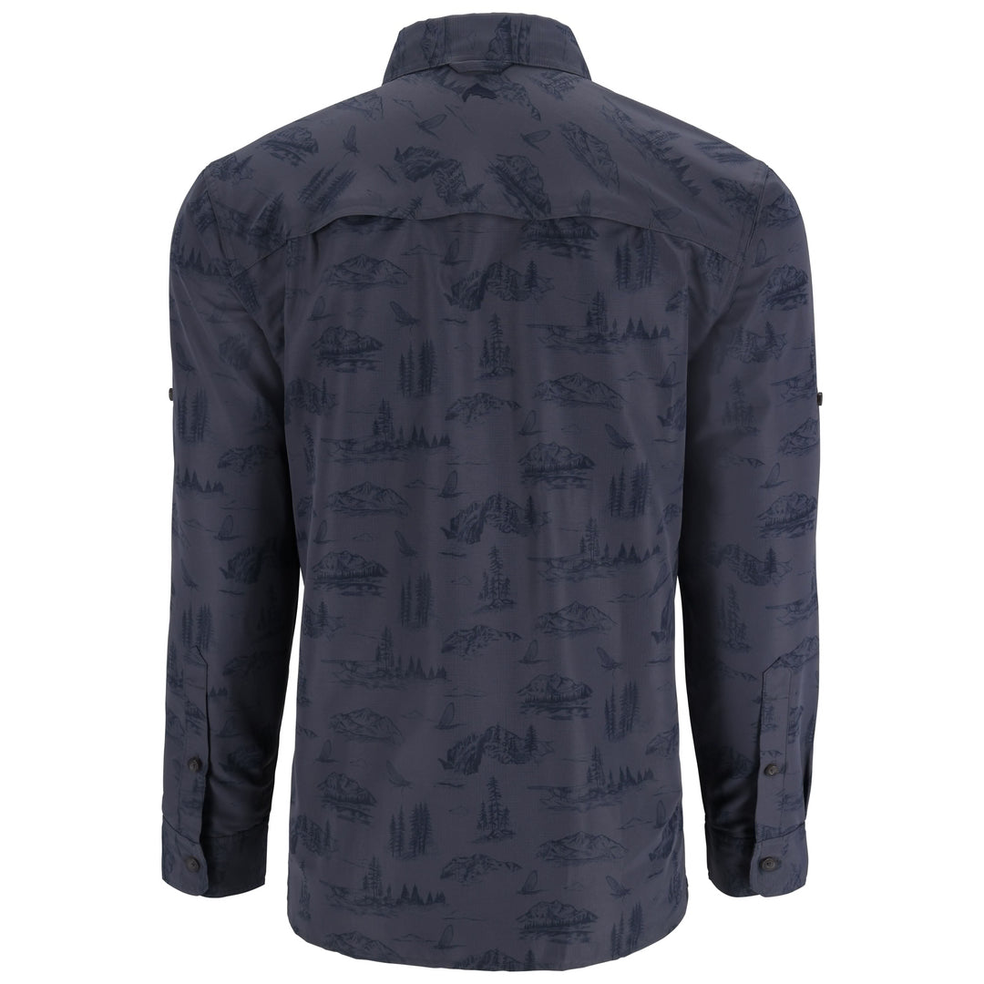 Simms Men's Guide Shirt, Selvedge Mayfly Print, view 2