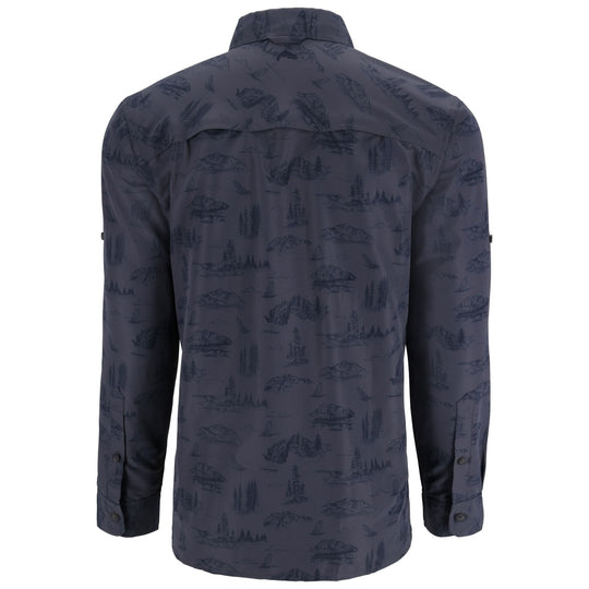 Simms Men's Guide Shirt, Selvedge Mayfly Print, view 2