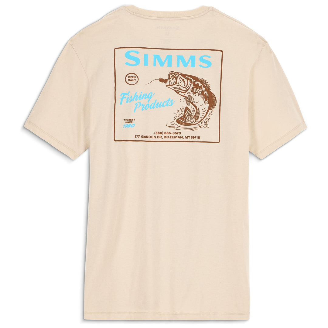 Simms Men's Locals Bass Shop T-Shirt, Natural