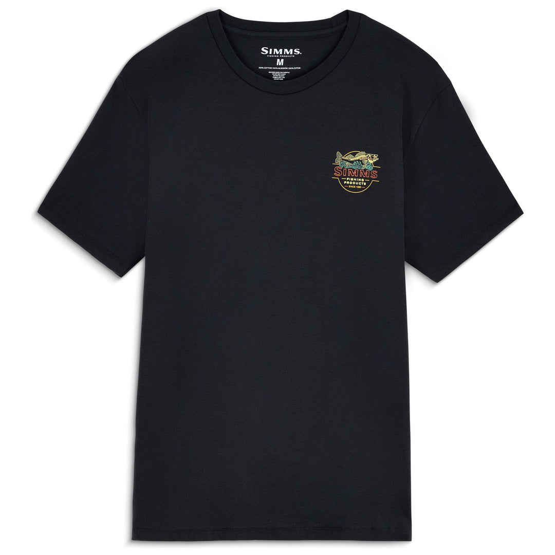 Simms Men's Neon Draft T-Shirt, Black, view 2