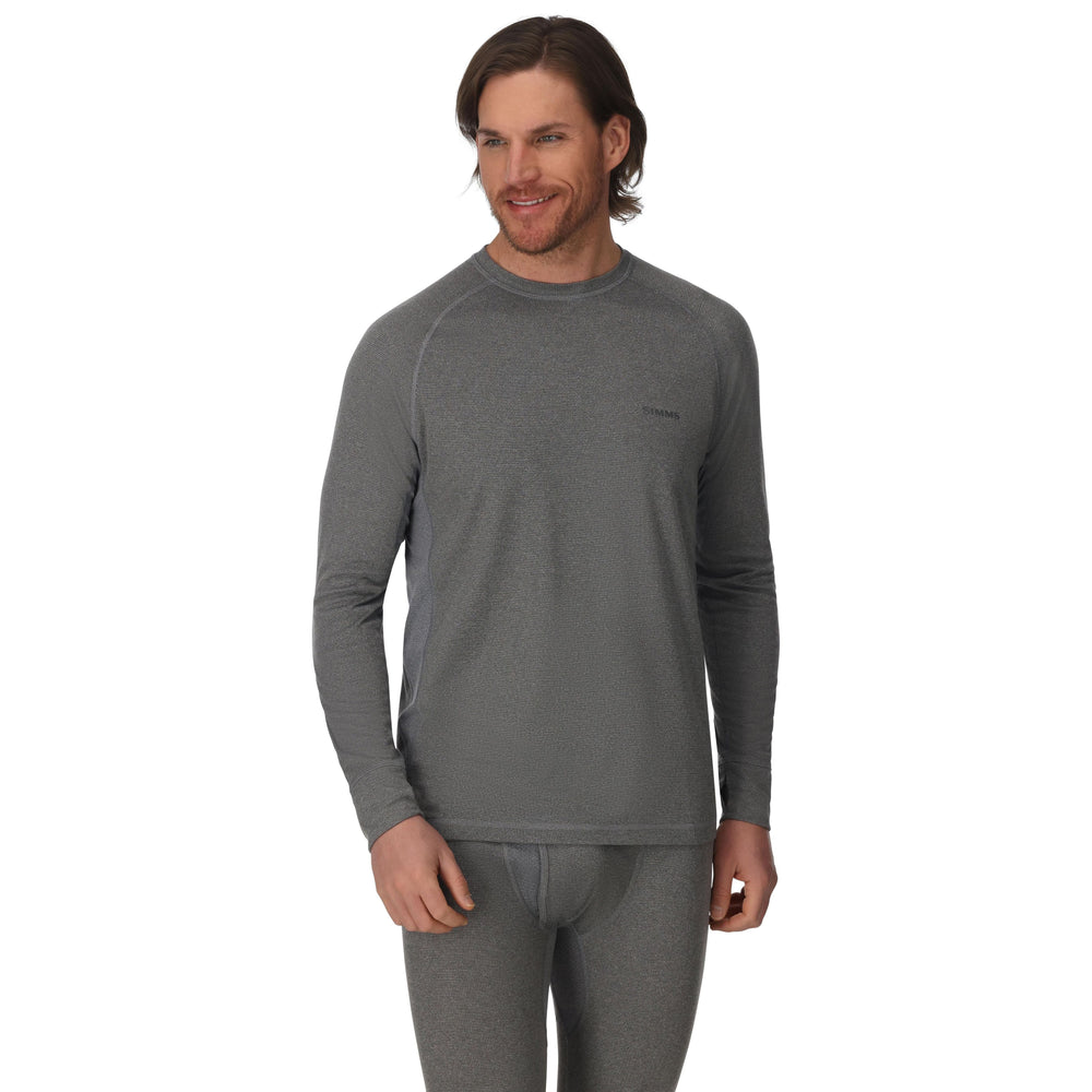 Simms Men's Strata 160 LS Crew, Dark Grey Heather, view 2