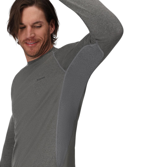 Simms Men's Strata 160 LS Crew, Dark Grey Heather, view 5