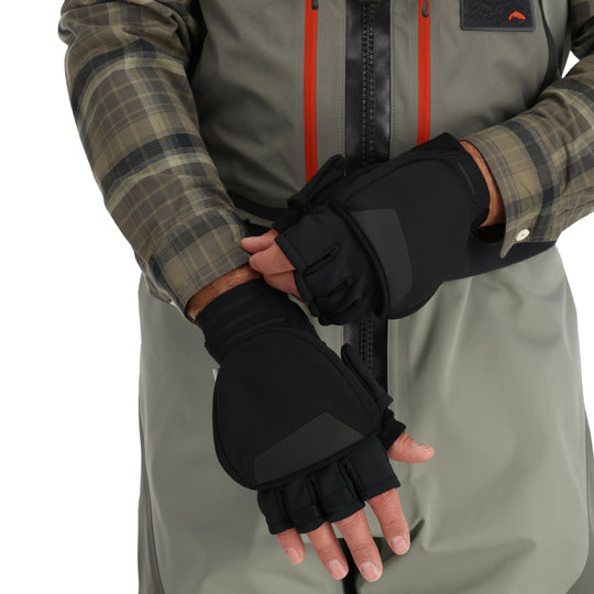 Simms WINDSTOPPER Foldover Mitt, Black, view 4