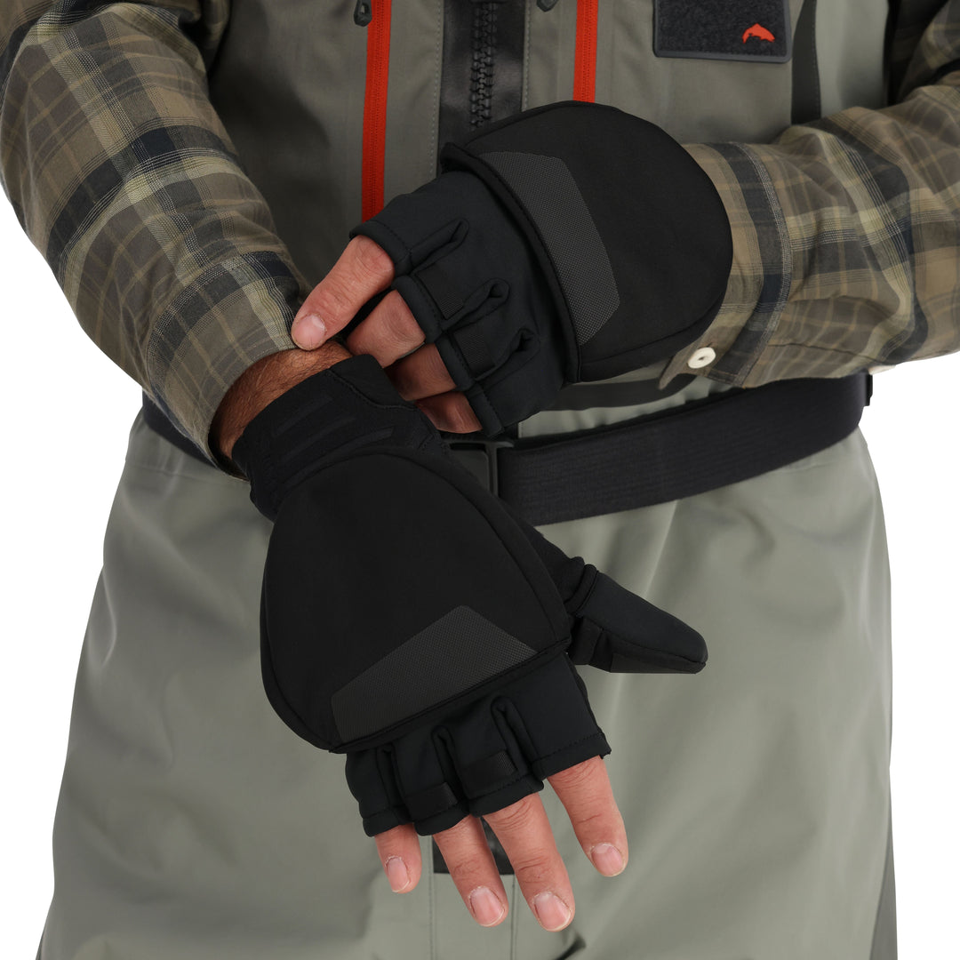Simms WINDSTOPPER Foldover Mitt, Black, view 6