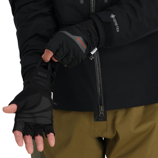 Simms WINDSTOPPER Half-Finger Glove, Black, view 4
