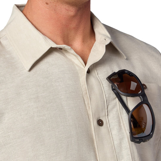 Simms Men's Biscayne LS Shirt Sale, Burnished Clay, view 4
