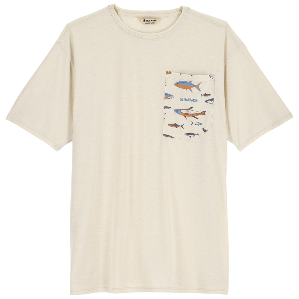 Simms Men's Harbor Lightweight Pocket T-Shirt, Burnished Clay Heather