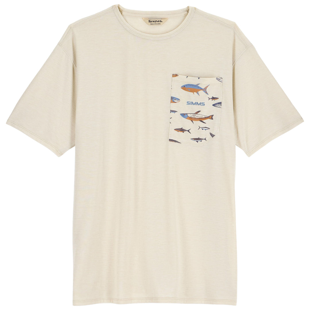 Simms Men's Harbor Lightweight Pocket T-Shirt, Burnished Clay Heather