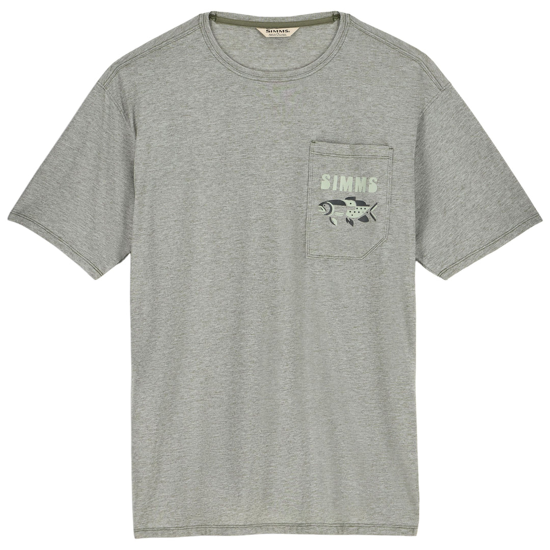 Simms Men's Harbor Lightweight Pocket T-Shirt, Willow Heather