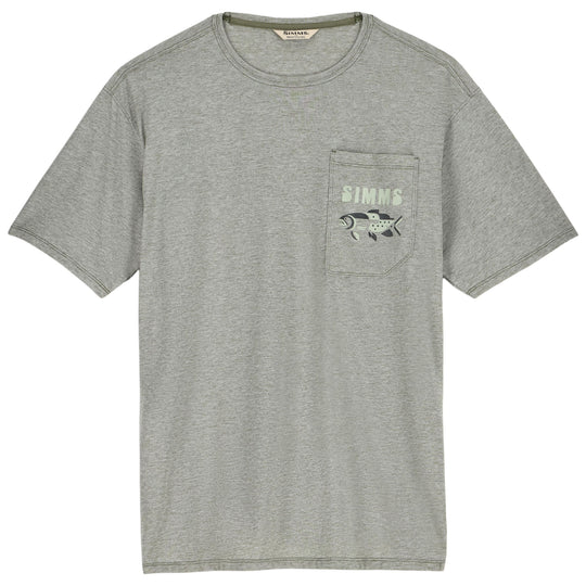 Simms Men's Harbor Lightweight Pocket T-Shirt, Willow Heather