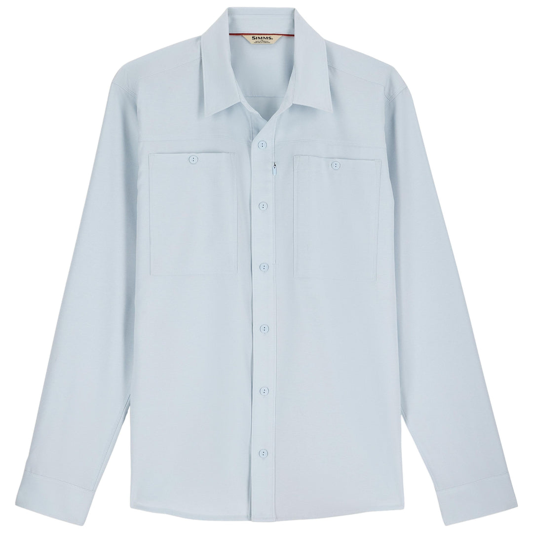 Simms Men's Launch LS Shirt, Bimini Blue Heather