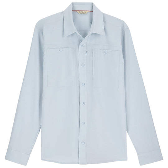 Simms Men's Launch LS Shirt, Bimini Blue Heather