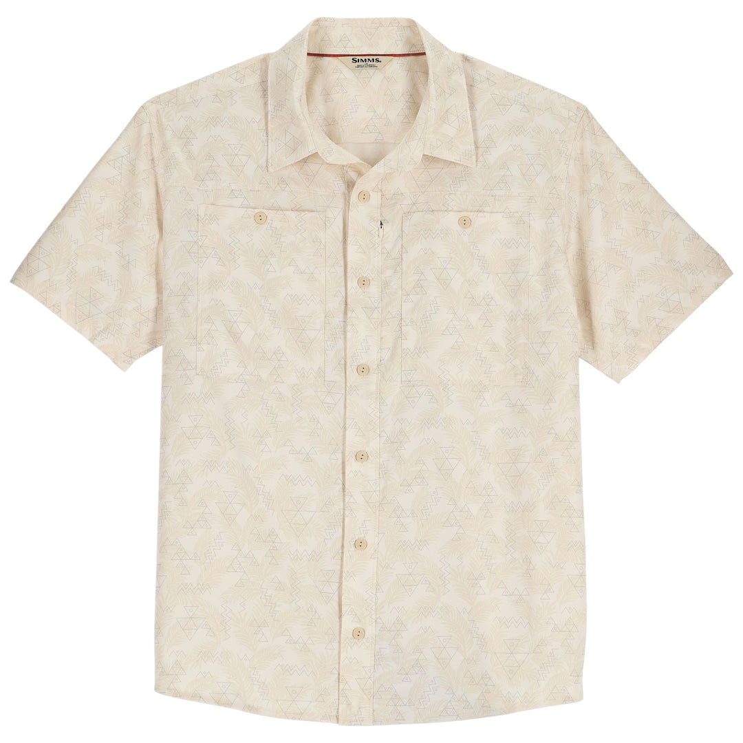 Simms Men's Launch SS Shirt, Palm Fish Line Parchment