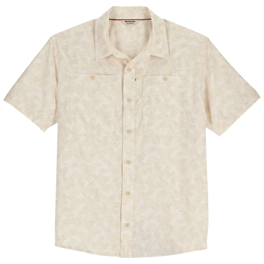Simms Men's Launch SS Shirt, Palm Fish Line Parchment