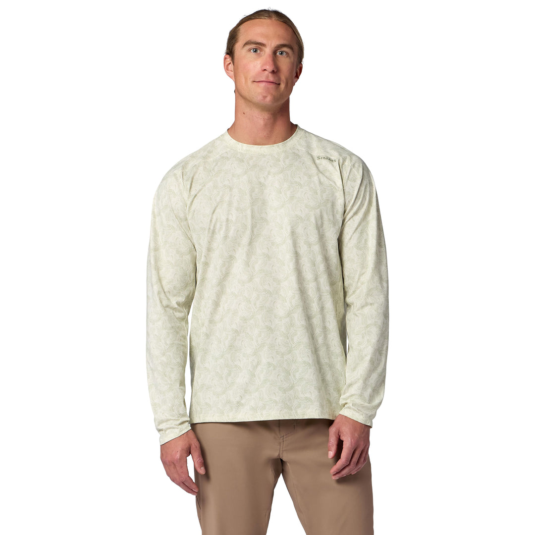 Simms Men's Solarflex Crew, Half Moon Pale Pine, view 2