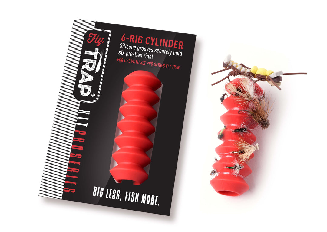 Hareline 6 Rig Silicone Cylinder for XLT Pro Series secures 6 pre-tied dropper rigs