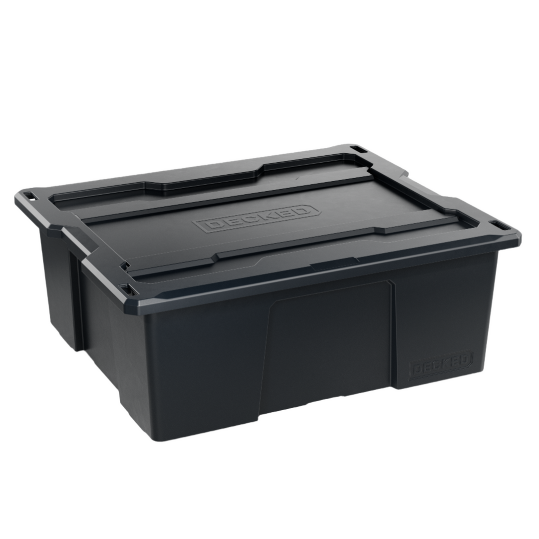 Decked D-CO Bin 32, Black, angled view