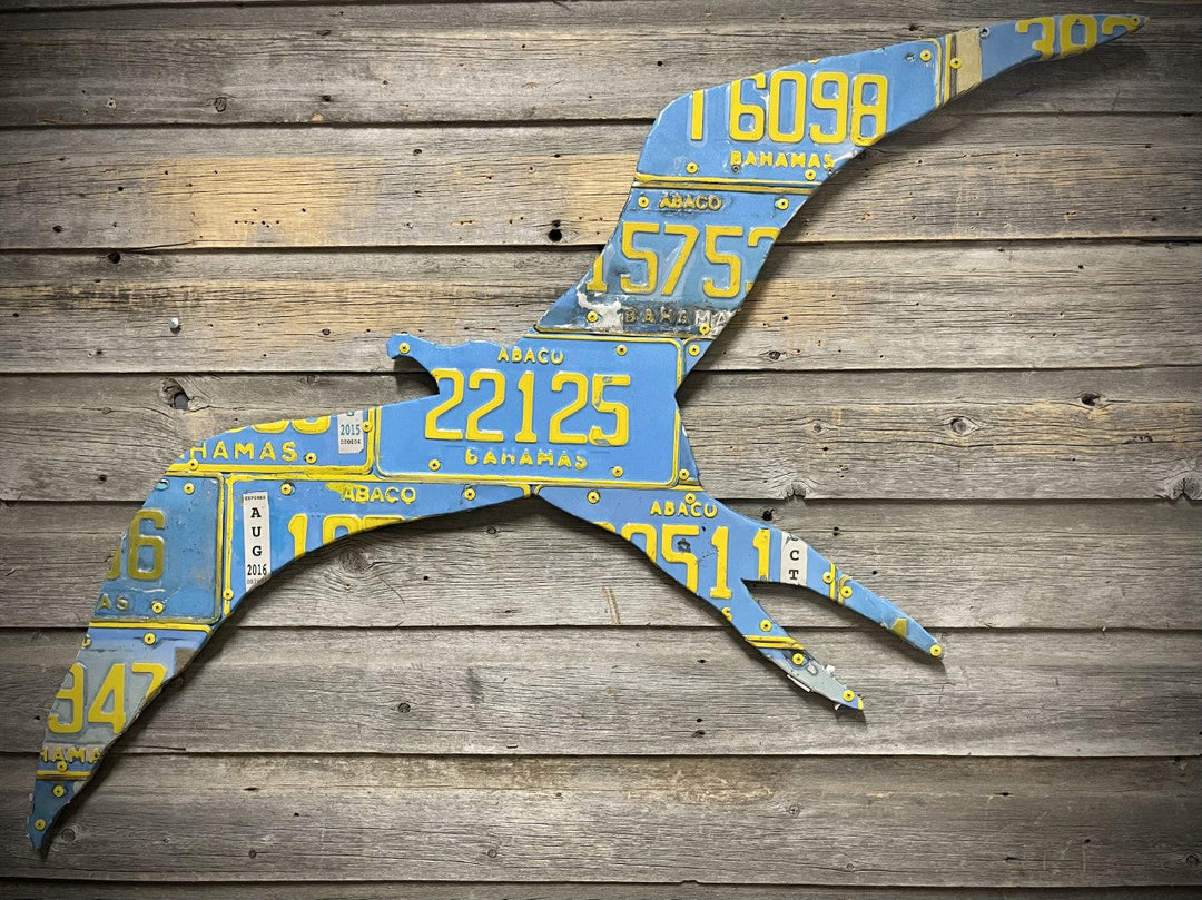 Cody's Fish Bahamas Teal Frigate License Plate Art