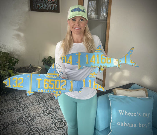 Cody's Fish 24" Bahamas Bonefish License Plate Art, view 2
