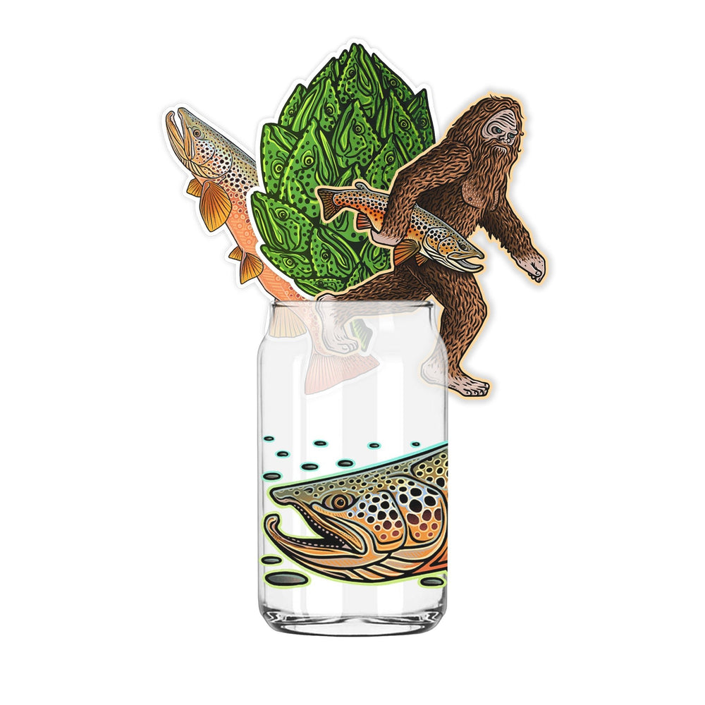 Casey Underwood Brown Trout Beer Glass | Tailwaters Fly Fishing