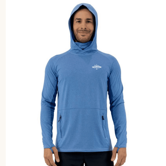 Tailwaters Fly Fishing Buoy Sunshirt, Heather Blue