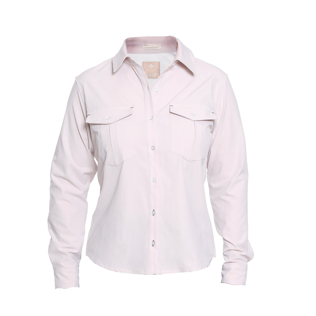 Soča The Button Down, Sand/Green, front view