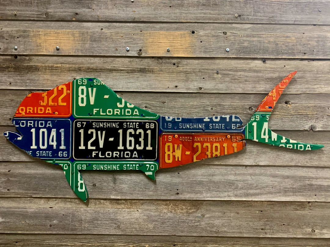 Cody's Fish Florida Antique Mahi-Mahi License Plate Art