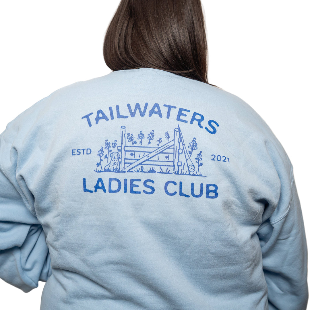 Tailwaters Fly Fishing Tailwaters Ladies Club Fence Crewneck Sweatshirt, view 4