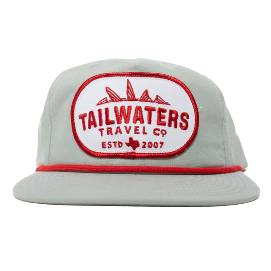 Tailwaters Fly Fishing Red Travel Patch Hat