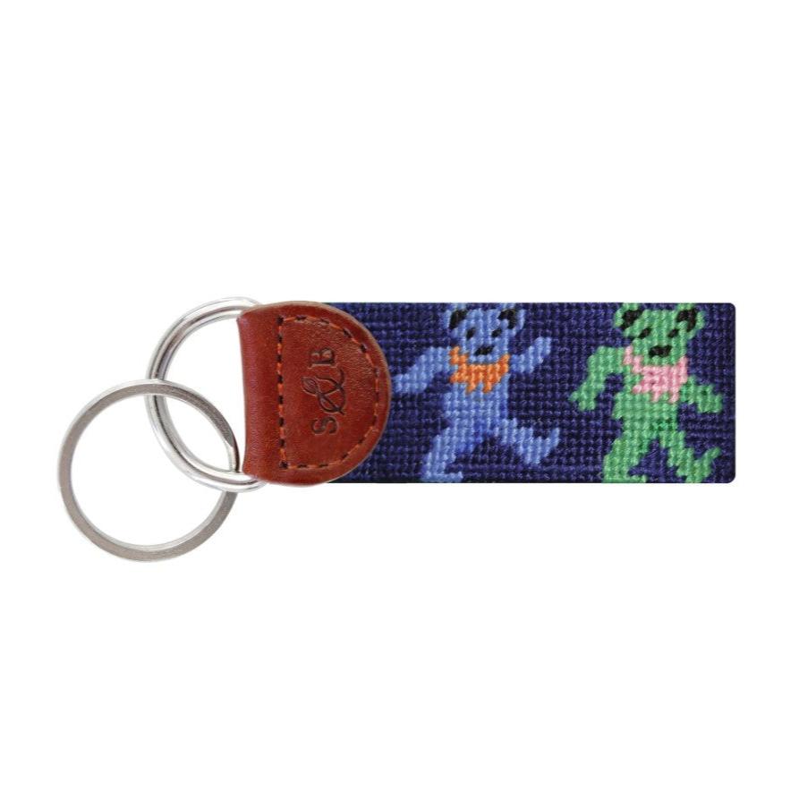 Smathers & Branson Dancing Bears Key Fob, Navy