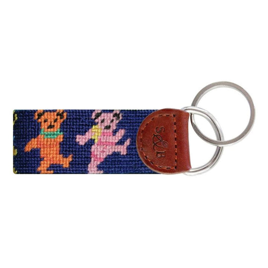 Smathers & Branson Dancing Bears Key Fob, Navy, view 2