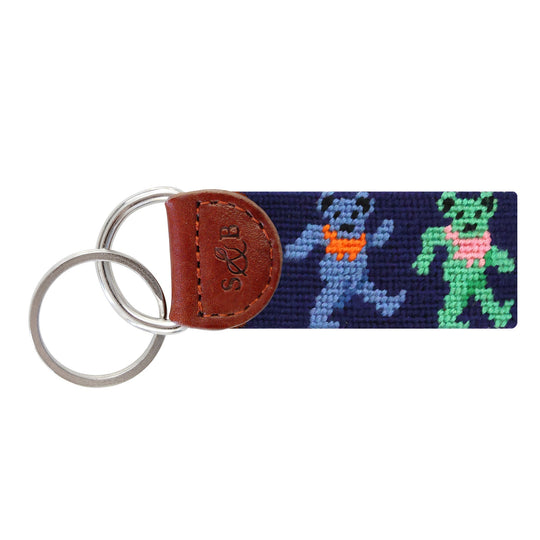 Smathers & Branson Dancing Bears Key Fob, Navy