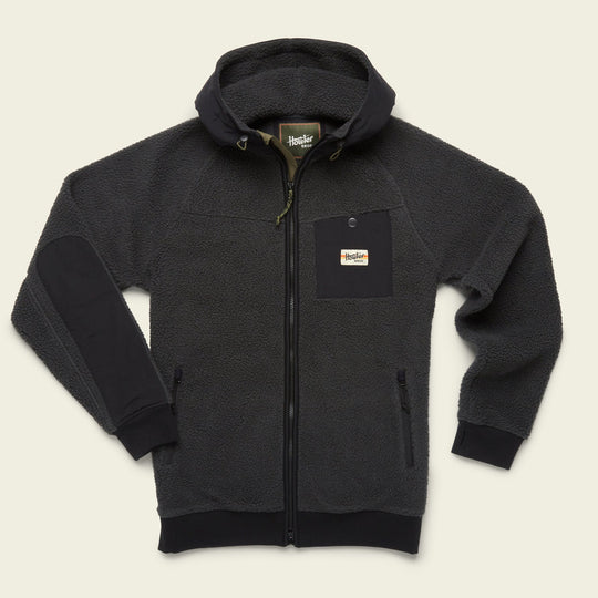 Howler Brothers Chisos Fleece Parka, Kettle Black, front view