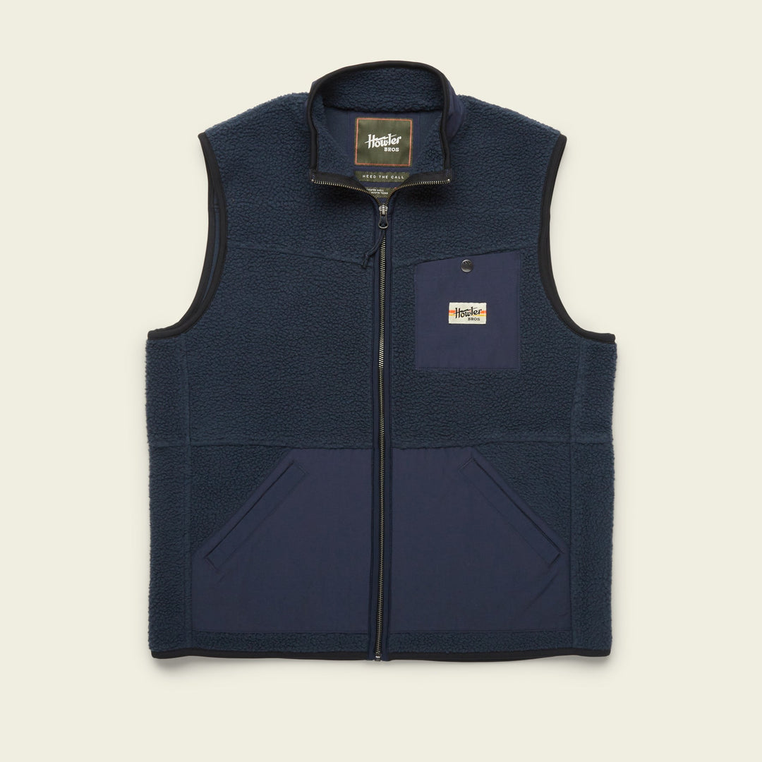 Howler Brothers Chisos Fleece Vest, Nightsky, front view