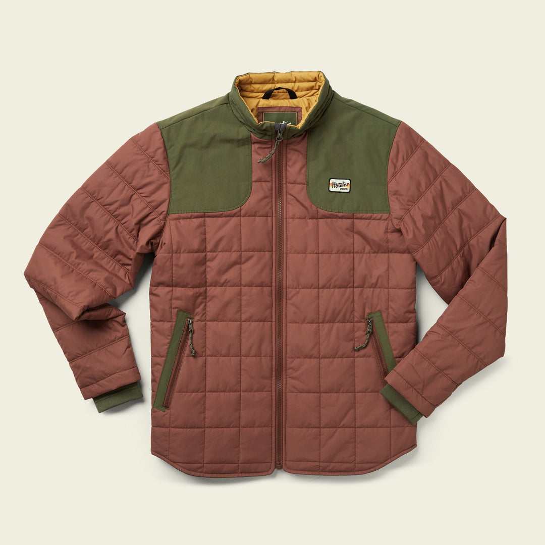 Howler Brothers Merlin Jacket, Cherrywood Olivetree, flat lay