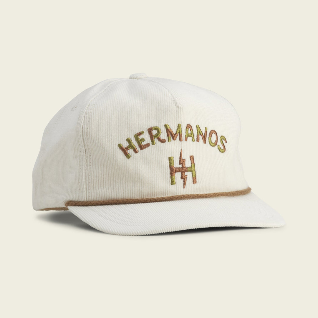 Howler Brothers Unstructured Snapback: Hermanos : Old Gold Corduroy, Stone, front view