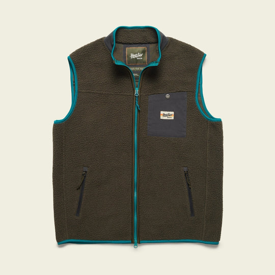 Howler Brothers Chisos Fleece Vest, Fatigue, front view