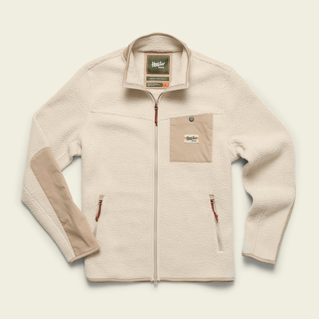 Howler Brothers Chisos Fleece Jacket, Oatmeal, front view