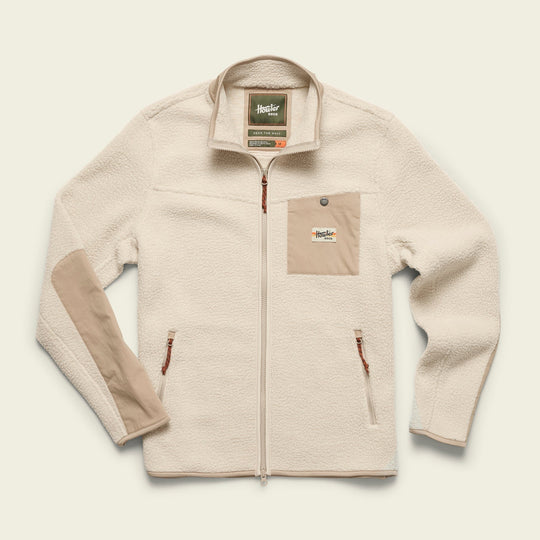Howler Brothers Chisos Fleece Jacket, Oatmeal, front view