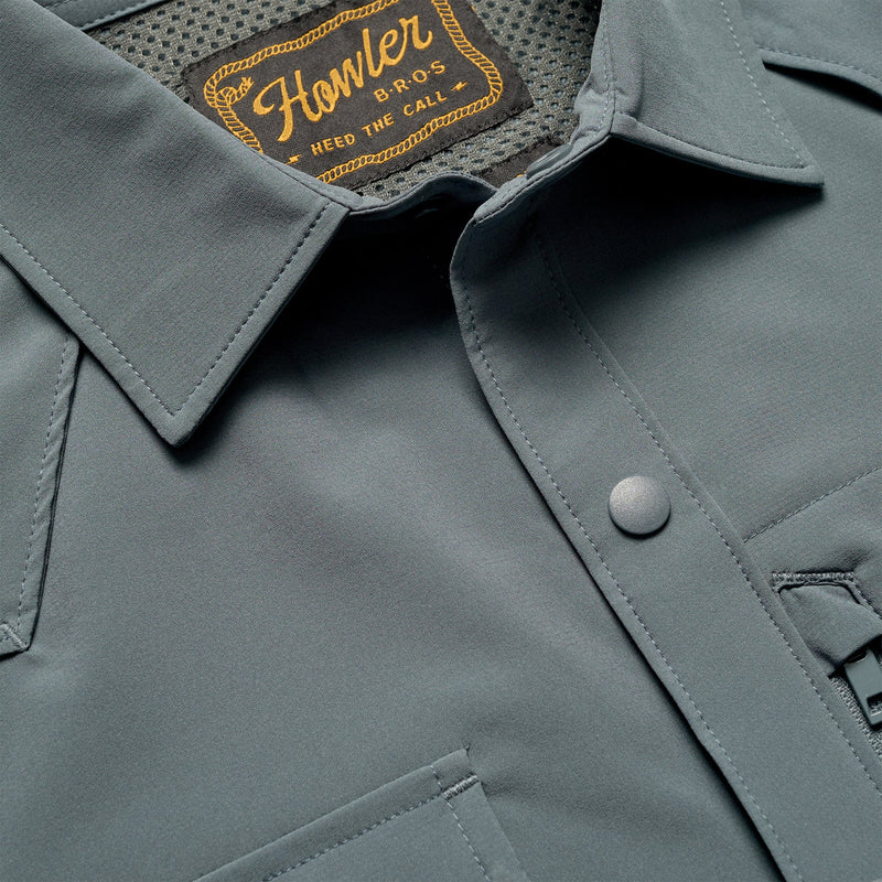 Howler Brothers Emerger Tech Longsleeve, Dark Slate, detail