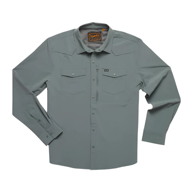 Howler Brothers Emerger Tech Longsleeve, Dark Slate, front view