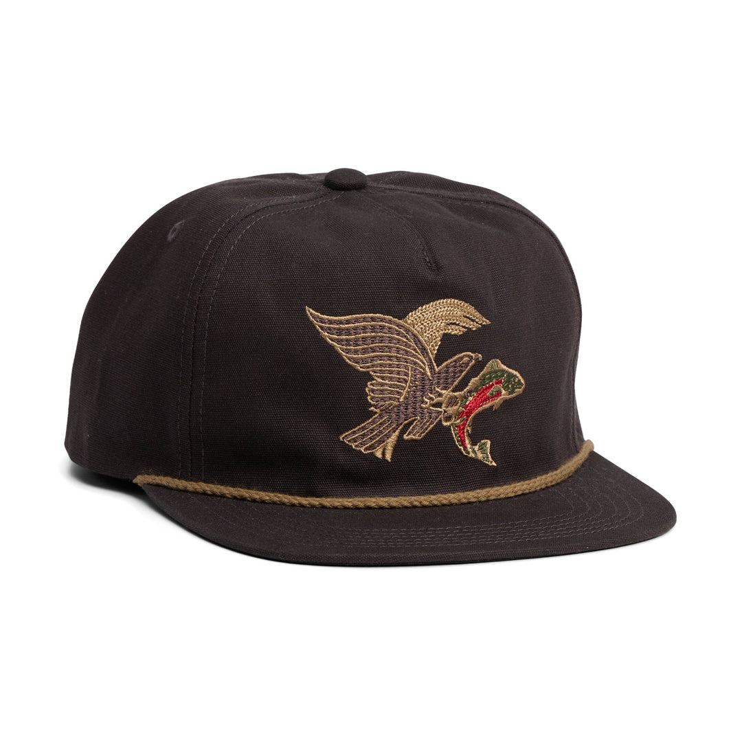 Howler Brothers Unstructured Snapback: Osprey Prey : Black Twill, White, front view