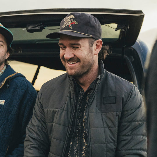 Howler Brothers Unstructured Snapback: Osprey Prey : Black Twill, White, worn